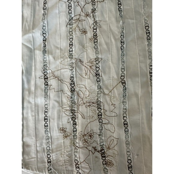 7 Diamonds Mens Size Large Embroidered Button Front Up Down Shirt Floral White - Picture 3 of 7